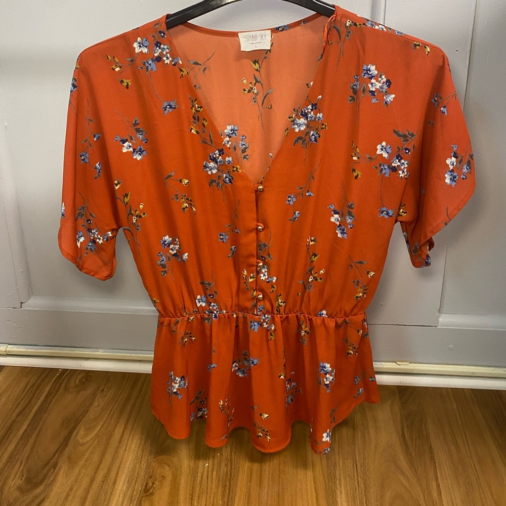 Boho Floral Peplum Top